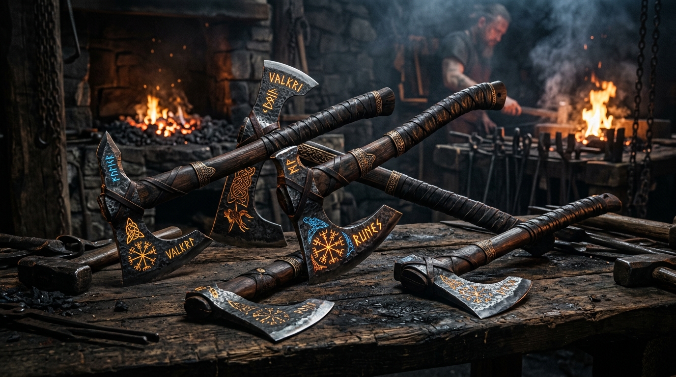 Hand-Forged Viking Battle Axes