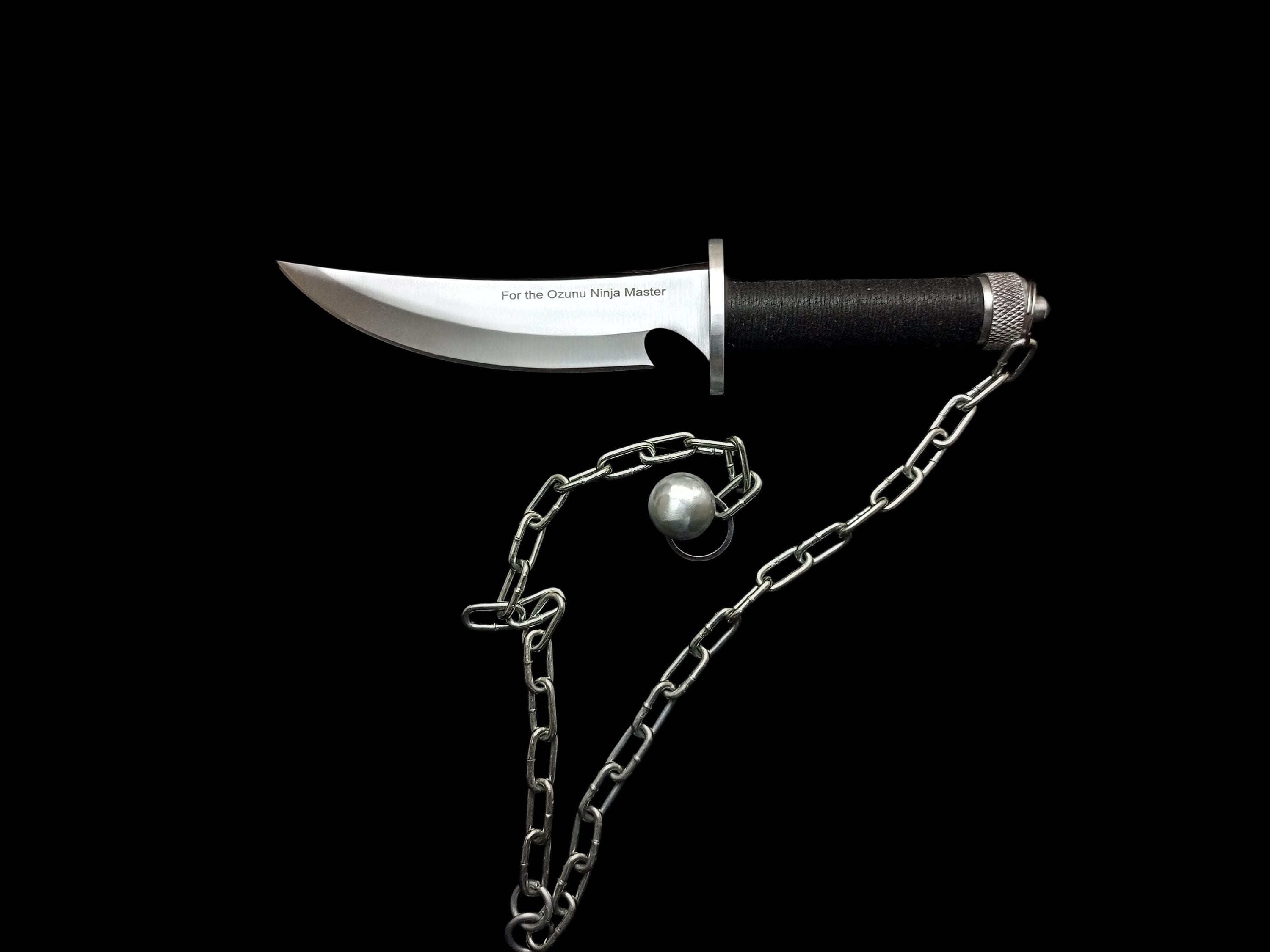 Ninja Assassin Handmade D2 Steel Replica Knife with Leather Sheath thumbnail 3