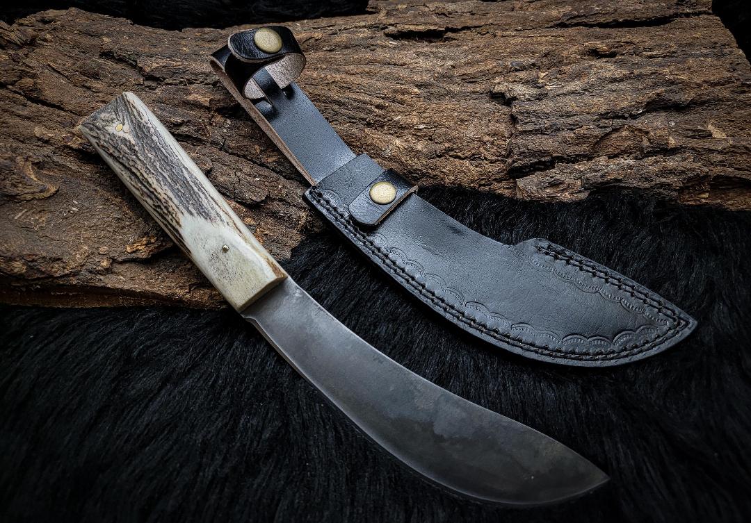 Texas Chainsaw Massacre Replica Handmade Knife: Antler Handle, Leather Sheath thumbnail 3