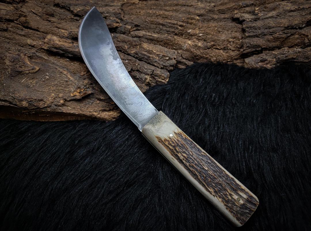 Texas Chainsaw Massacre Replica Handmade Knife: Antler Handle, Leather Sheath thumbnail 6