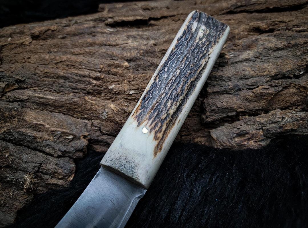 Texas Chainsaw Massacre Replica Handmade Knife: Antler Handle, Leather Sheath thumbnail 7