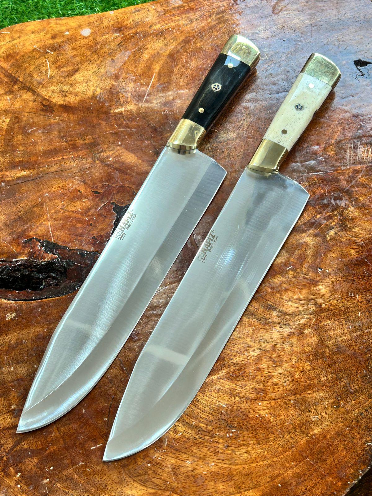 Handmade D2 Steel Chef Knife: Bull Horn & Bone Handle