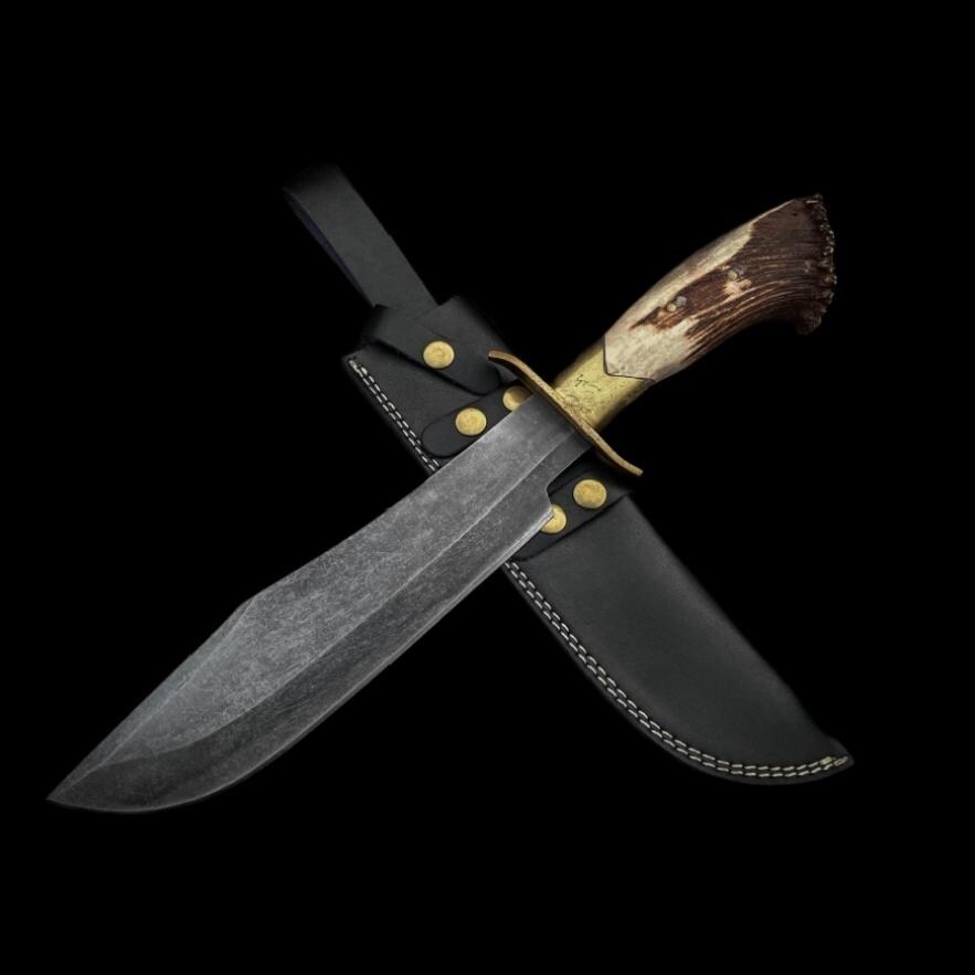 Inglourious Basterds Replica Bowie Knife: D2 Steel Blade, Antler Handle thumbnail 6