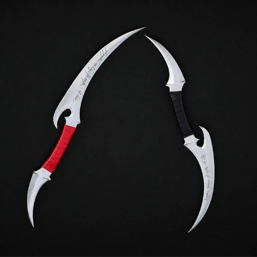 Handmade D2 Steel Elf Style Blades: Fantasy Daggers with Leather Wrap thumbnail 3