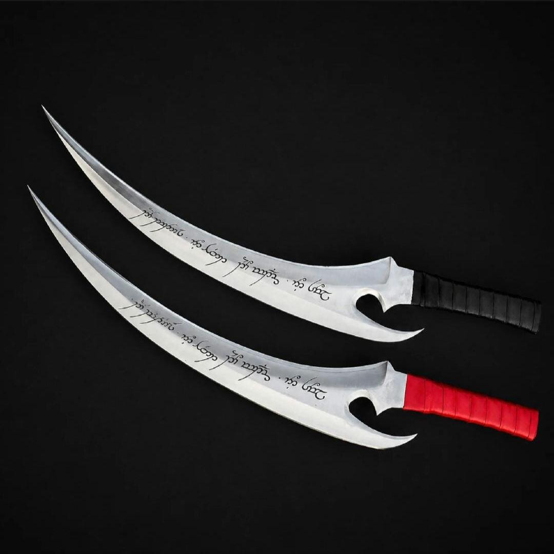 Handmade D2 Steel Elf Style Blades: Fantasy Daggers with Leather Wrap thumbnail 7