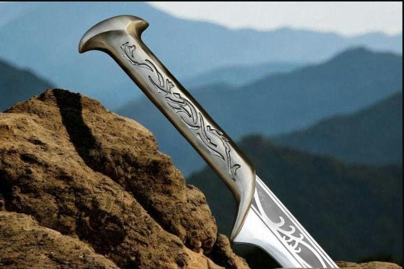 Handmade Thranduil Sword Replica: Stainless Steel, Leather Cover, Wall Mount thumbnail 6
