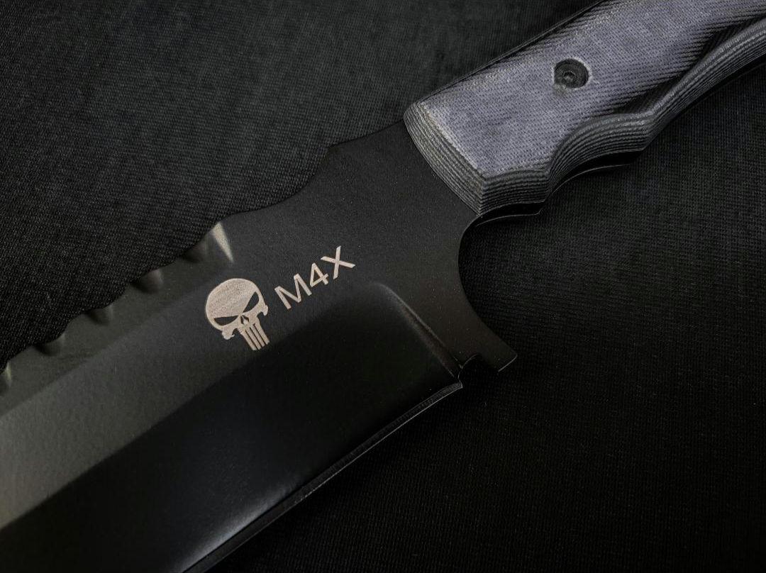 Custom Punisher Movie Replica Knife: D2 Steel Blade, Leather Sheath thumbnail 3