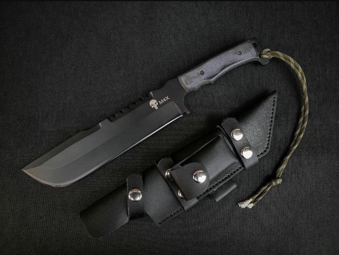 Custom Punisher Movie Replica Knife: D2 Steel Blade, Leather Sheath thumbnail 5
