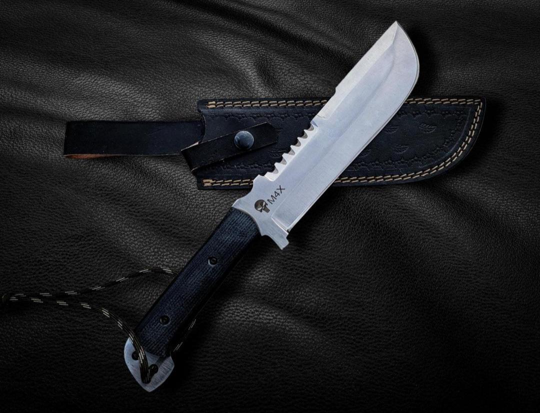 Custom Punisher Movie Replica Knife: D2 Steel Blade, Leather Sheath thumbnail 6