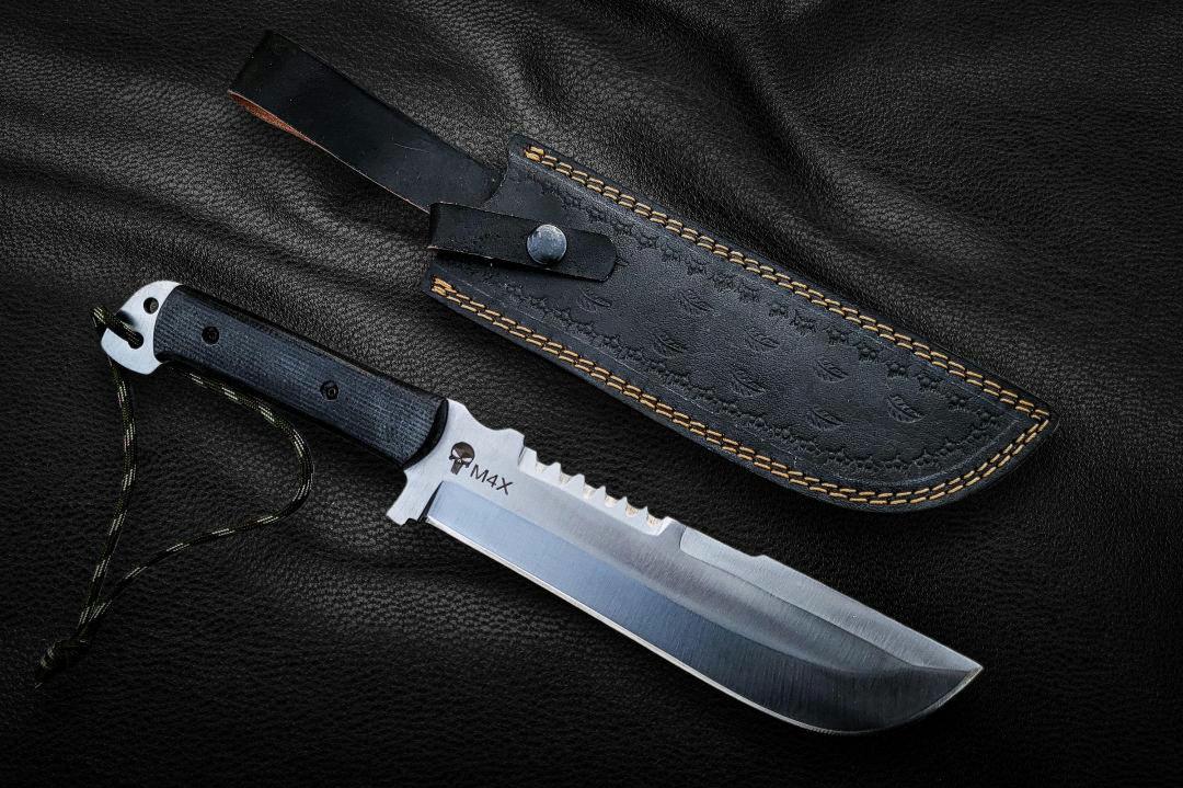 Custom Punisher Movie Replica Knife: D2 Steel Blade, Leather Sheath thumbnail 7