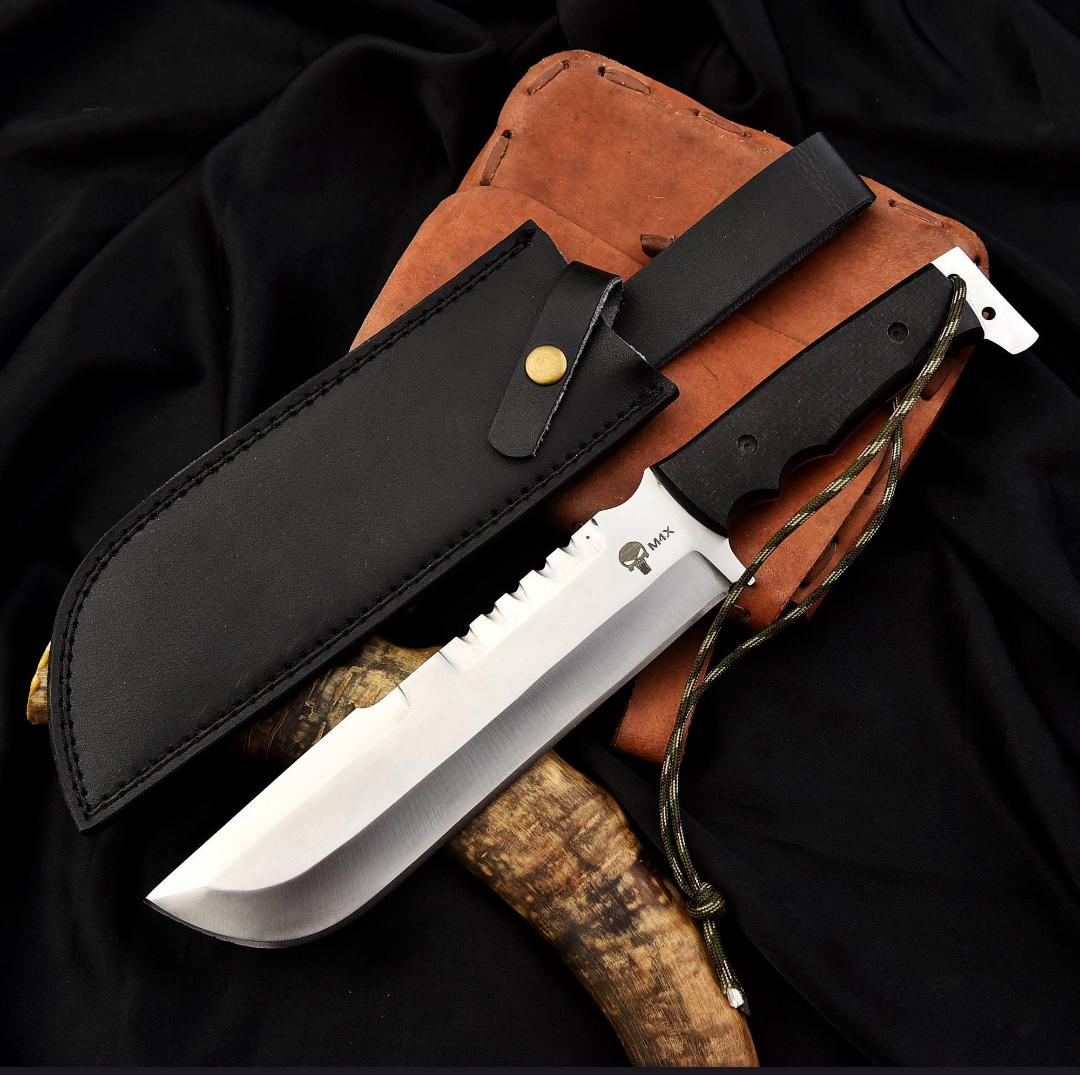 Custom Punisher Movie Replica Knife: D2 Steel Blade, Leather Sheath