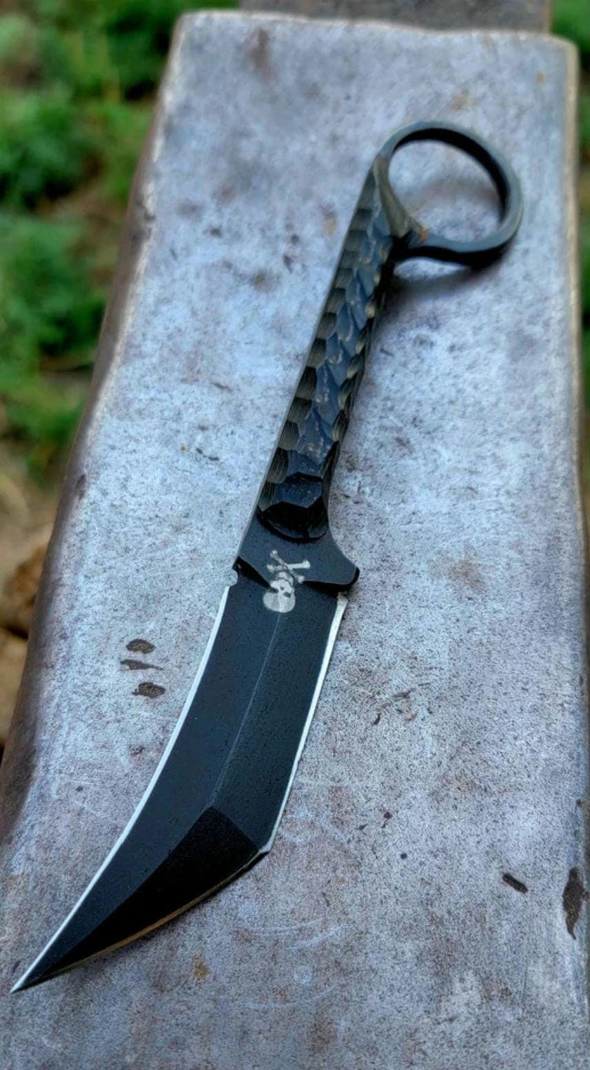 D2 Steel Karambit Knife: Micarta Handle, Leather Sheath thumbnail 3