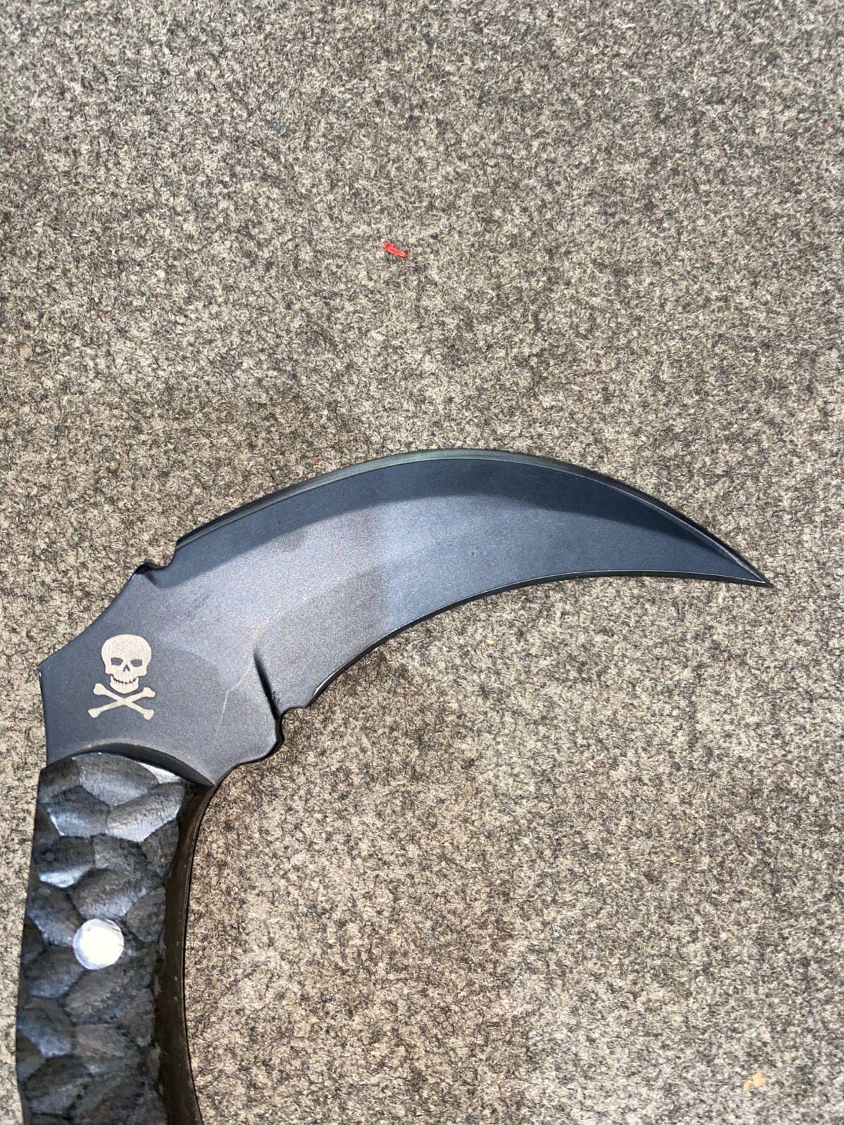D2 Steel Karambit Knife: Micarta Handle, Leather Sheath thumbnail 2