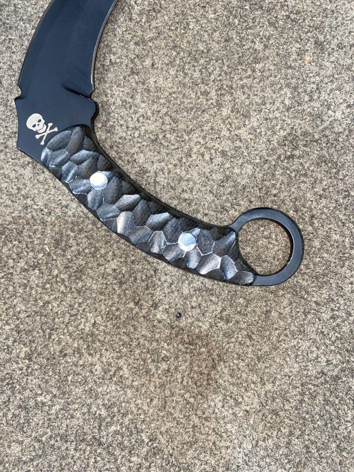 D2 Steel Karambit Knife: Micarta Handle, Leather Sheath thumbnail 3