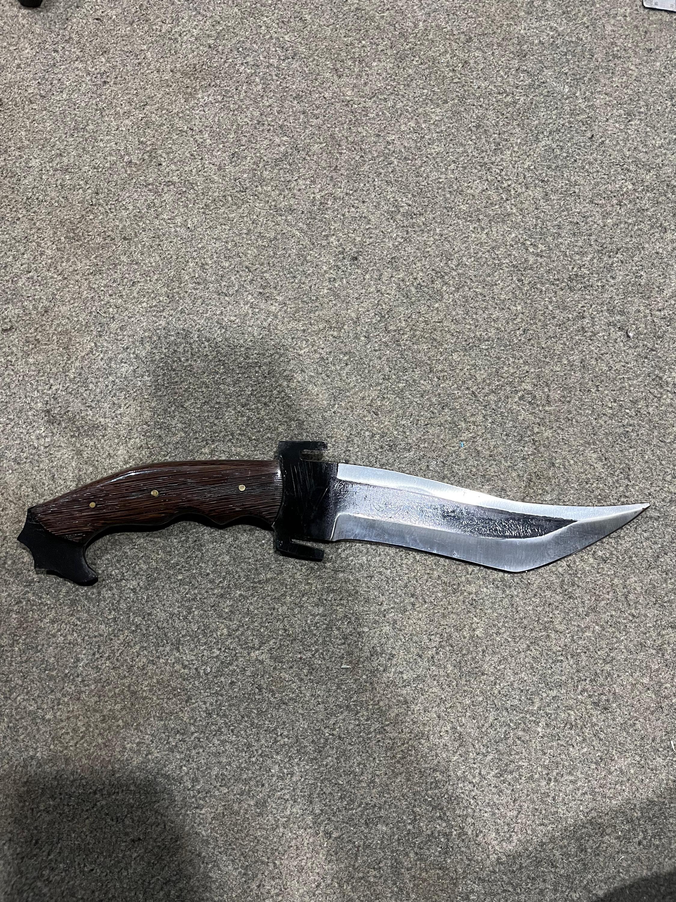 Goblin Dagger : D2 Steel Blade, Wood, Leather sheath thumbnail 2