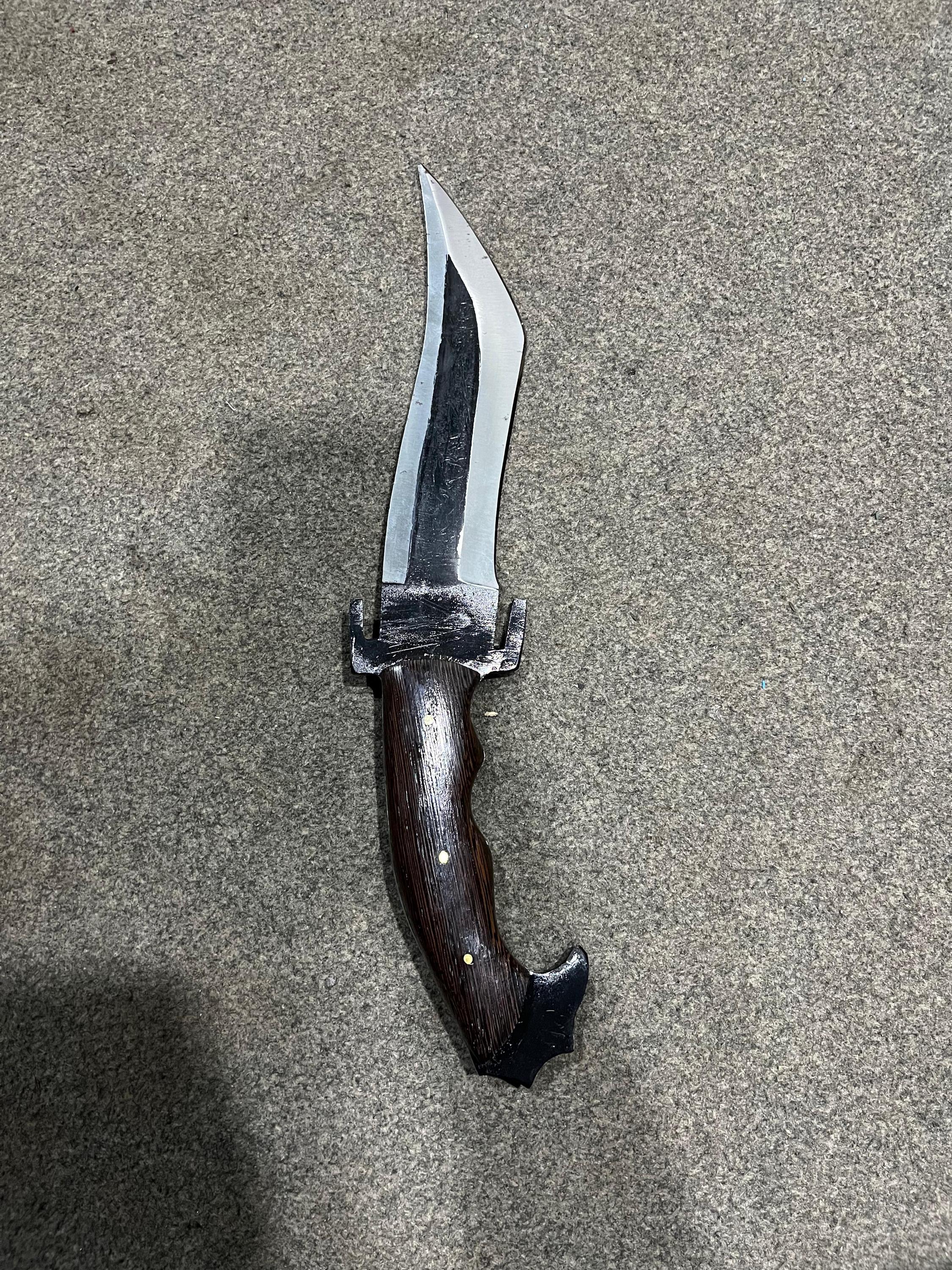 Goblin Dagger : D2 Steel Blade, Wood, Leather sheath