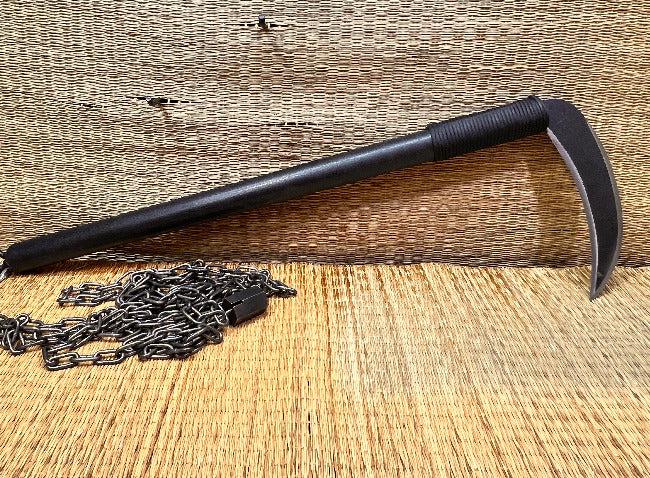 Kursigama Knife : D2 steel Blade, wood, Leather sheath thumbnail 3