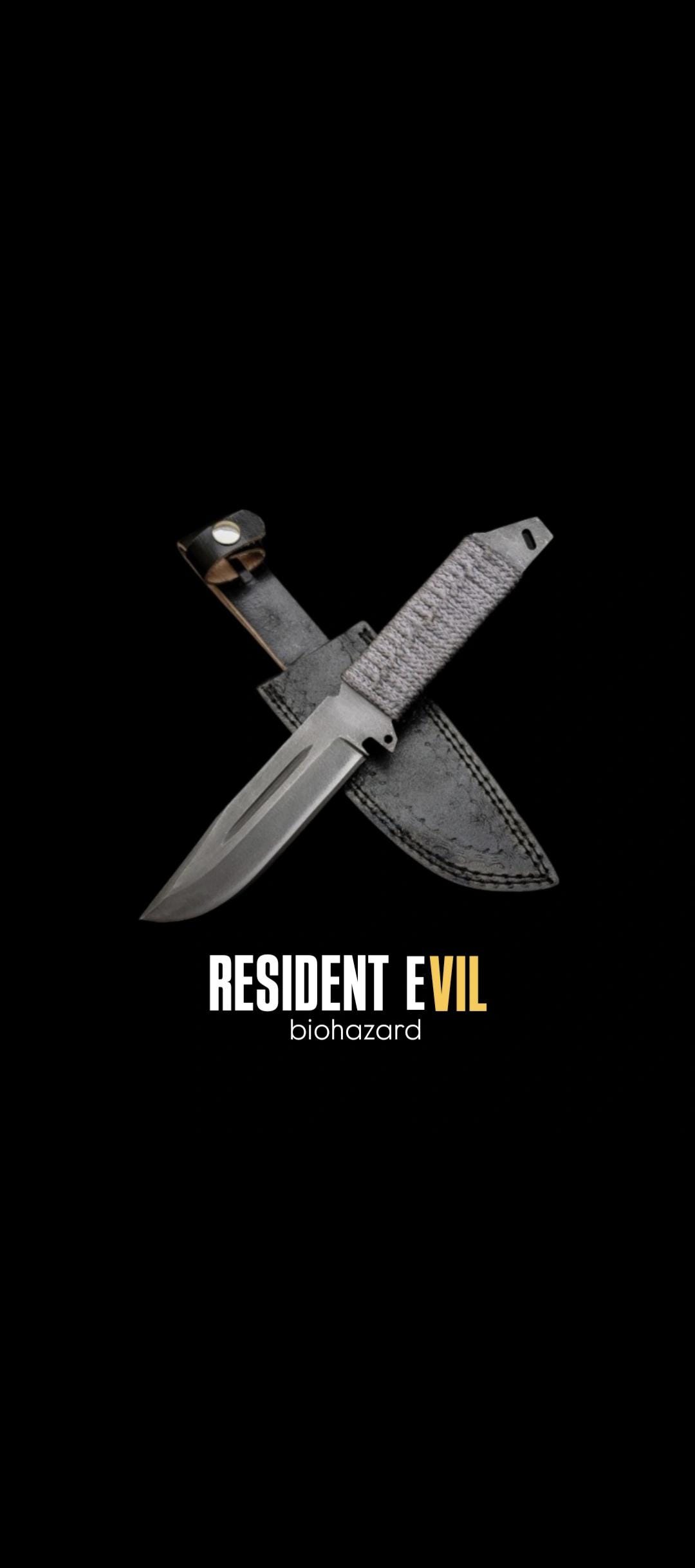 Resident Evil Bio Hazard Replica Knife with Leather Sheath thumbnail 1