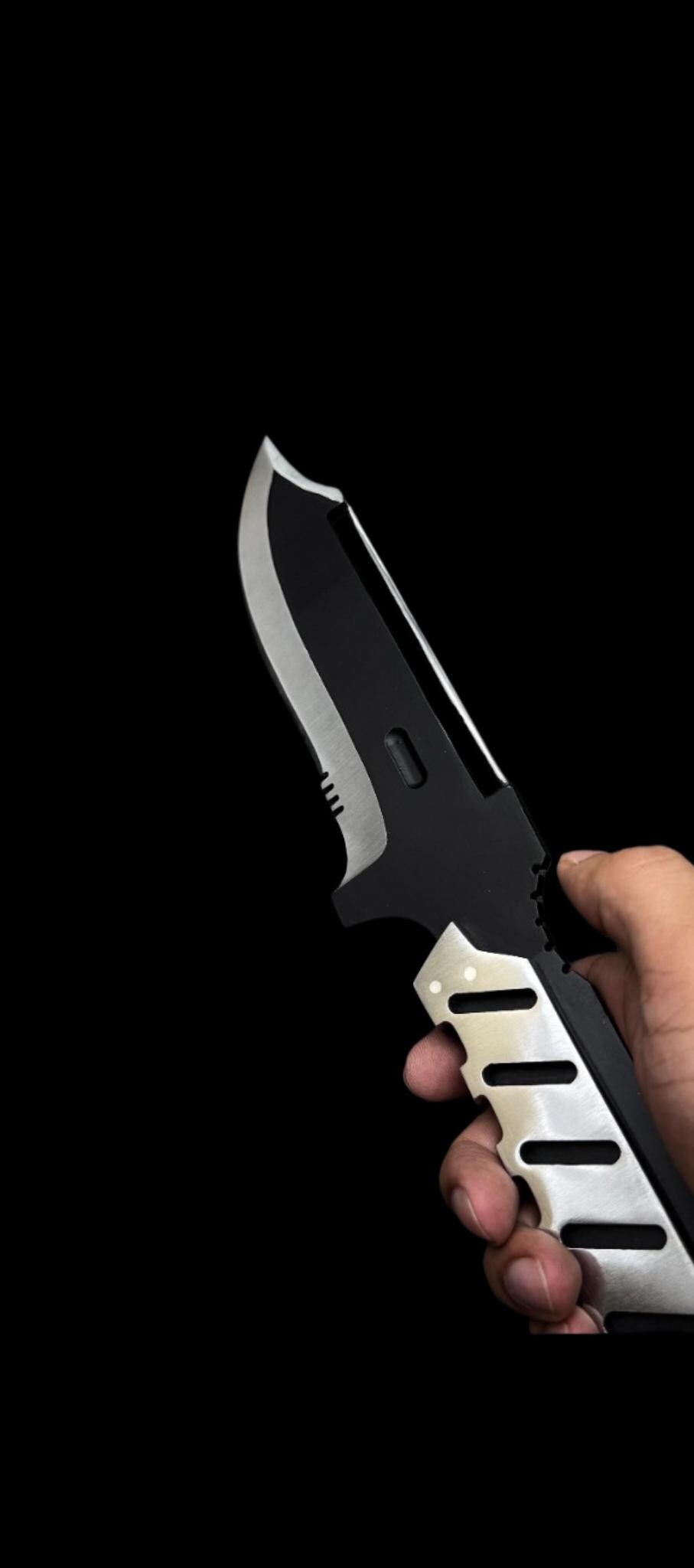 Metal Gear Solid 4 Old Snake Replica Knife | Full Tang J2 Steel, Leather Sheath thumbnail 5