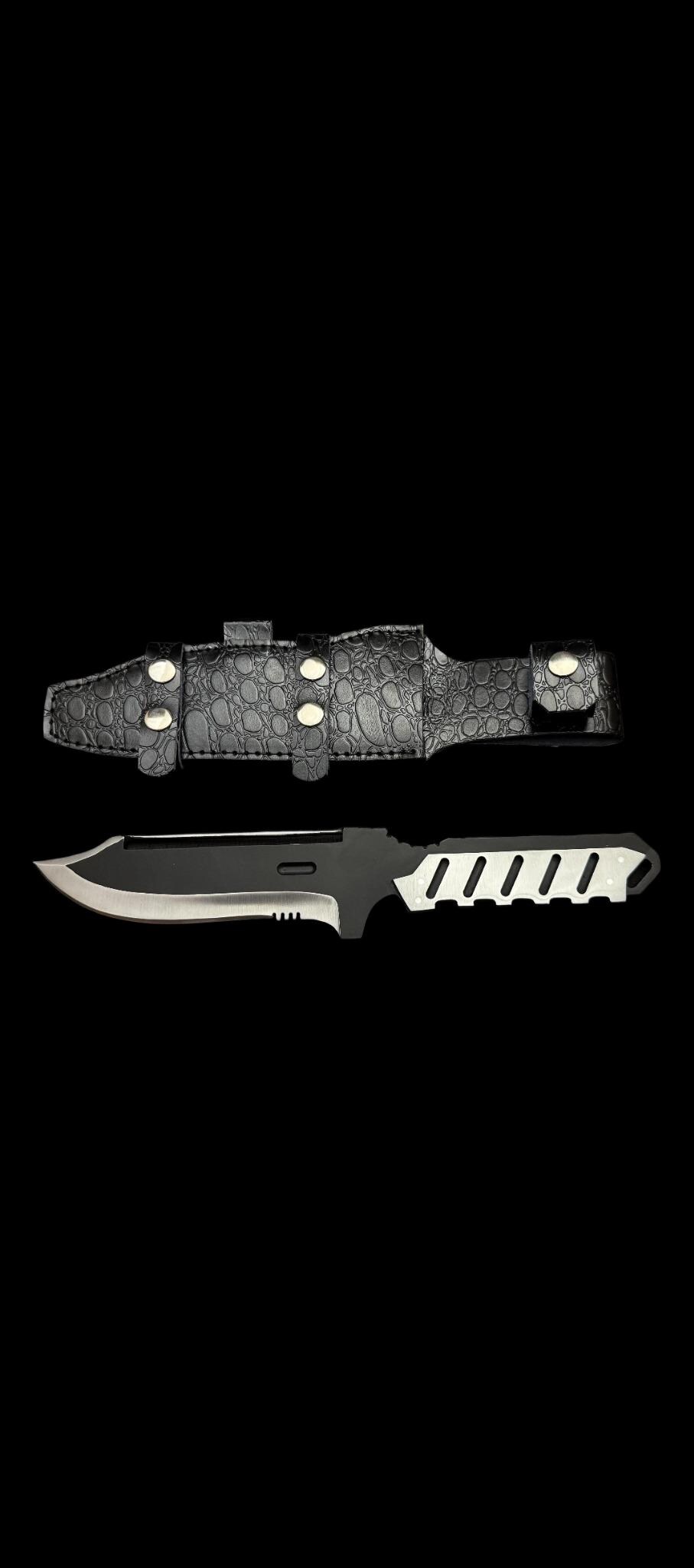 Metal Gear Solid 4 Old Snake Replica Knife | Full Tang J2 Steel, Leather Sheath thumbnail 1