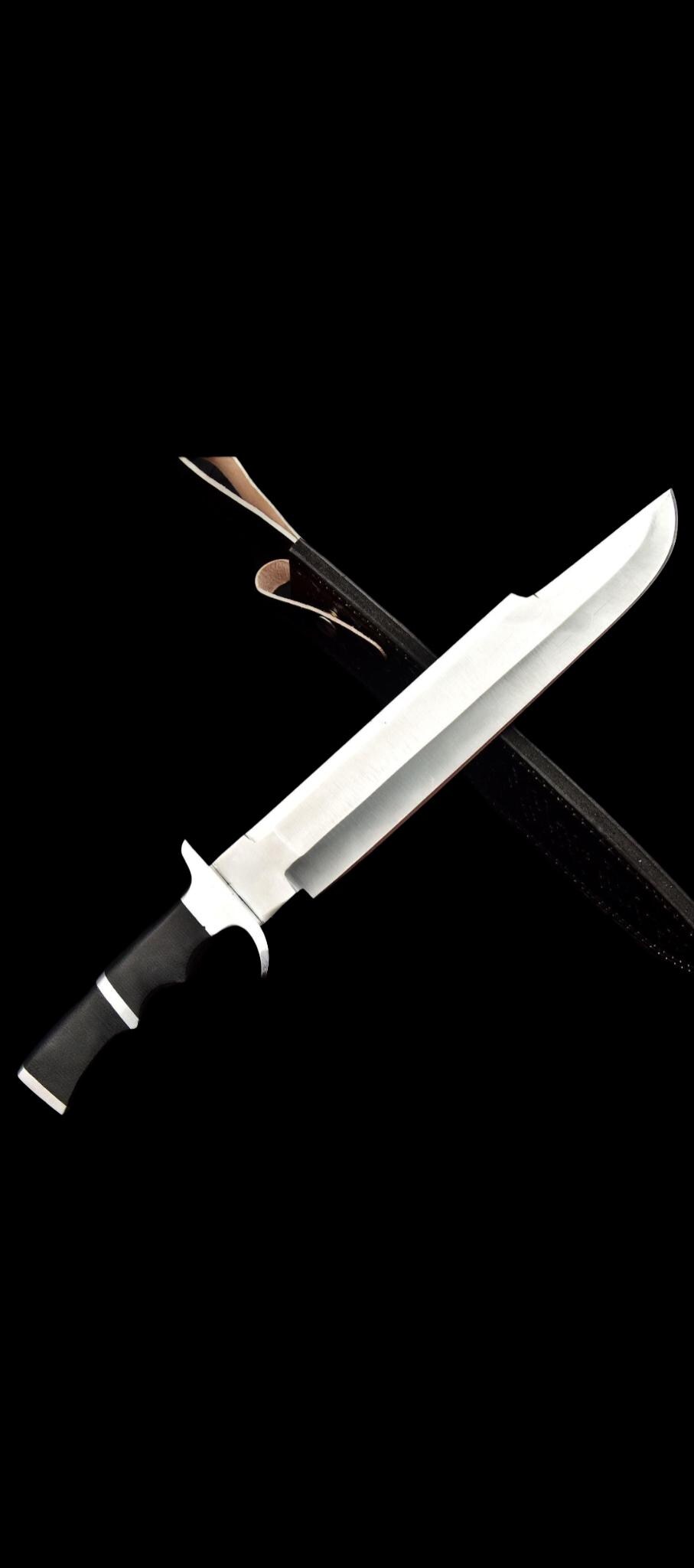 Handmade Predator Replica Knife | D2 Steel Blade, Black Micarta Handle, Leather Sheath thumbnail 4