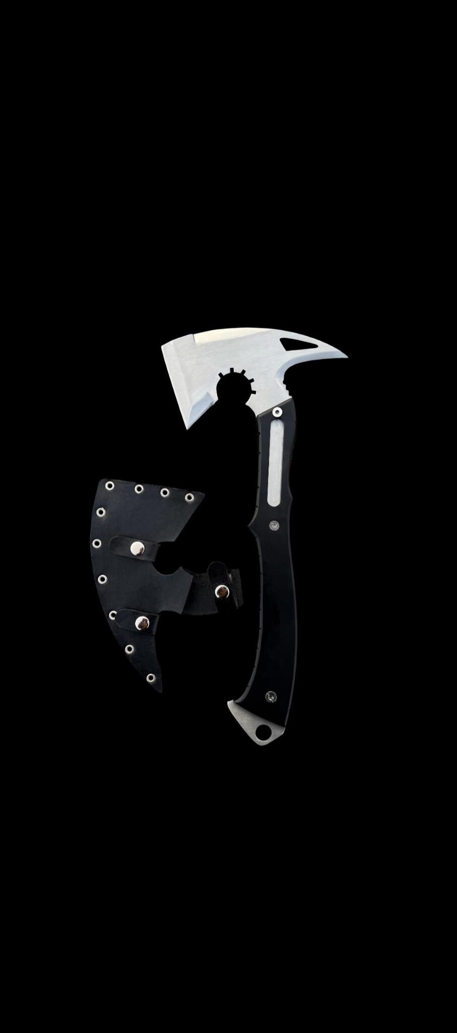 Resident Evil Requiem Leon's Hatchet with Leather Sheath | RE9 Full Tang Stainless Steel Axe thumbnail 4