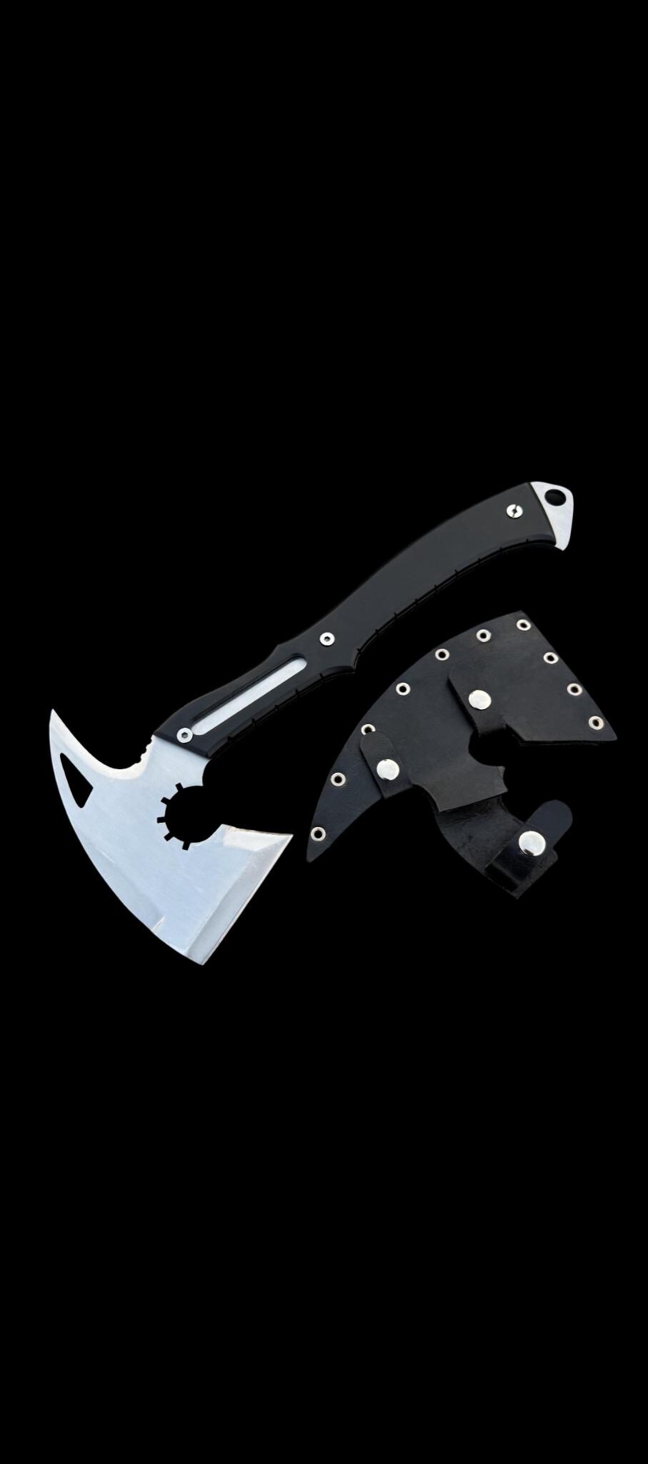 Resident Evil Requiem Leon's Hatchet with Leather Sheath | RE9 Full Tang Stainless Steel Axe