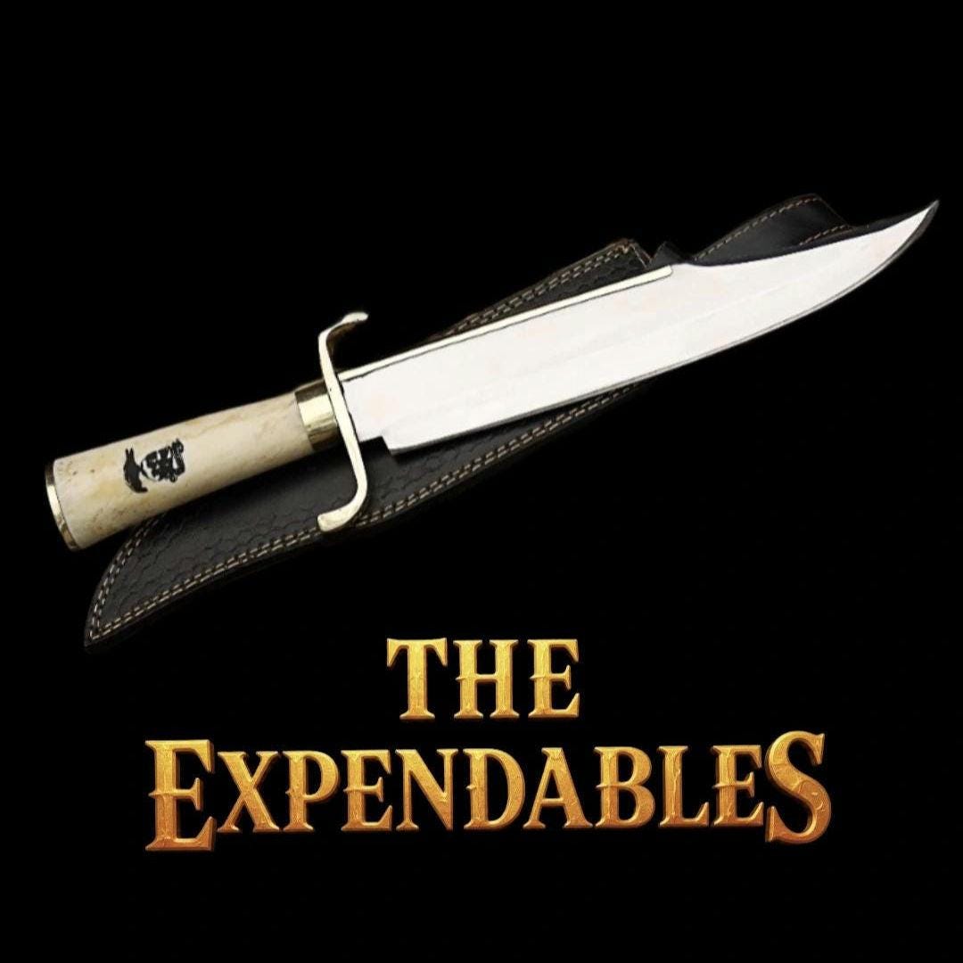 Handmade Expendables Movie replica Bowie Knife : D2 steel and camel bone thumbnail 2