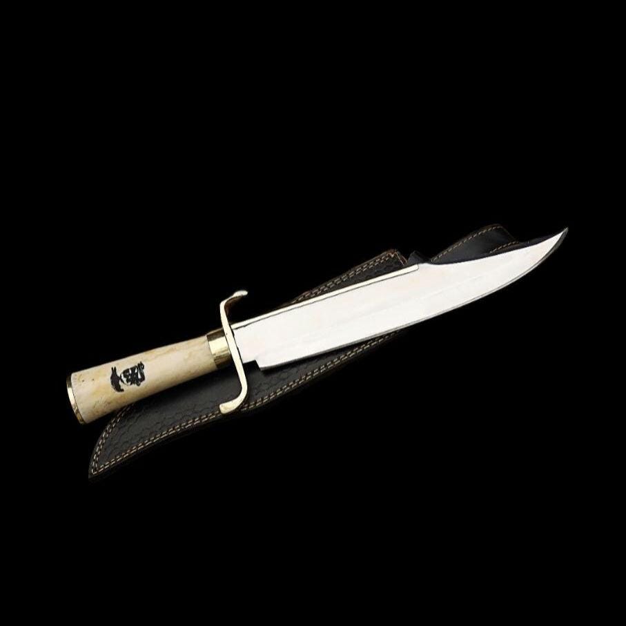 Handmade Expendables Movie replica Bowie Knife : D2 steel and camel bone thumbnail 3