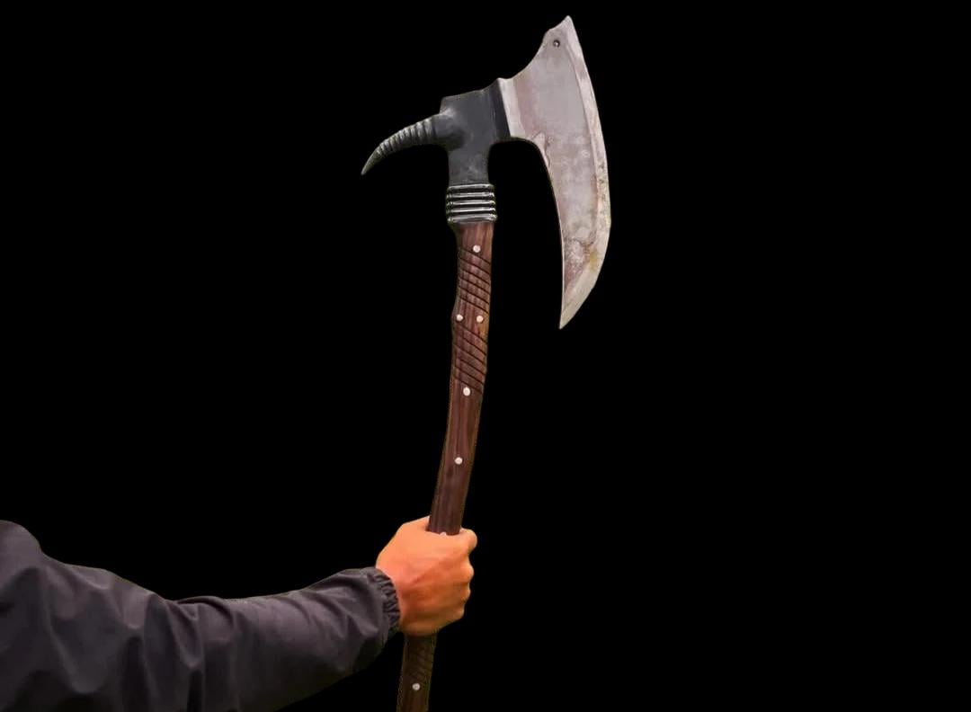 Handmade Axe, Large Cleaver, Full Tang Made With High carbon Steel, Handle Rose Wood