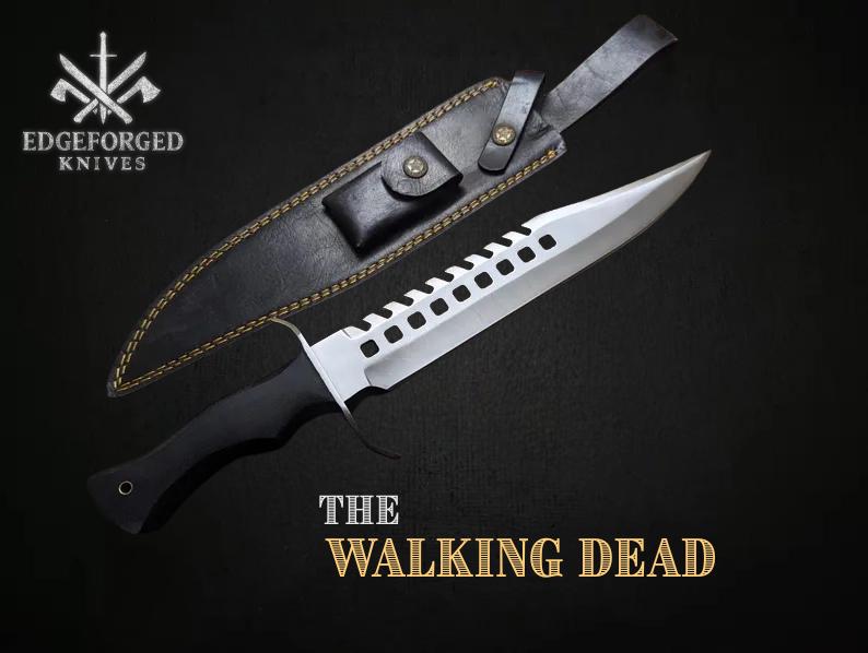 Custom Negan Inspired Bowie – Full Tang Fixed Blade | The Walking Dead Fan Collectible Gift