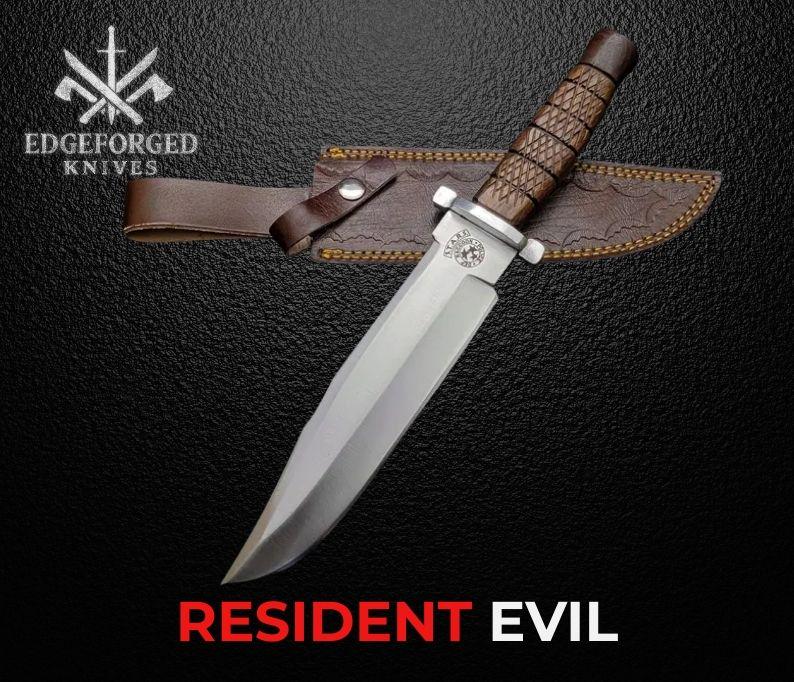 Handmade Raccoon City Police Knife Replica – Resident Evil Collectible with Leather Sheath