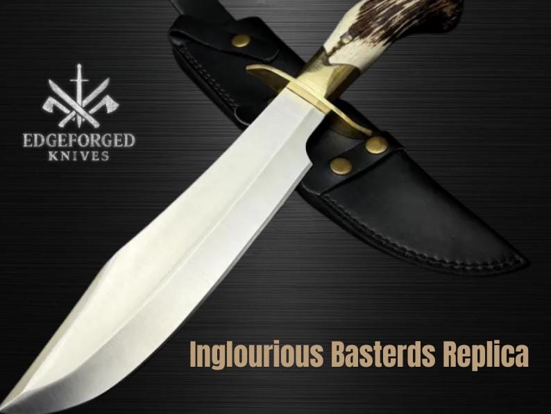 Custom Bowie Knife Inspired by Inglourious Basterds | D2 Steel & Natural Antler Grip