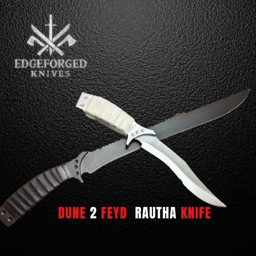 Handmade Feyd Rautha Style Collectible Knife Set – Carbon Steel, Leather Wrapped Handle