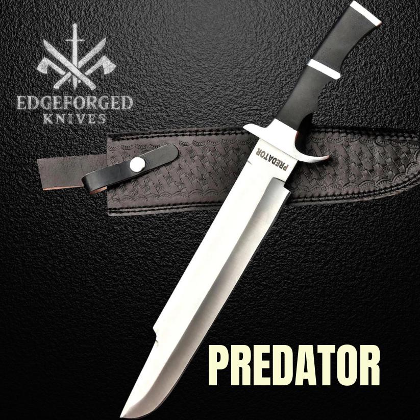 Predator Movie Knife Replica – Collectible Handmade D2 Steel Blade with Custom Sheath