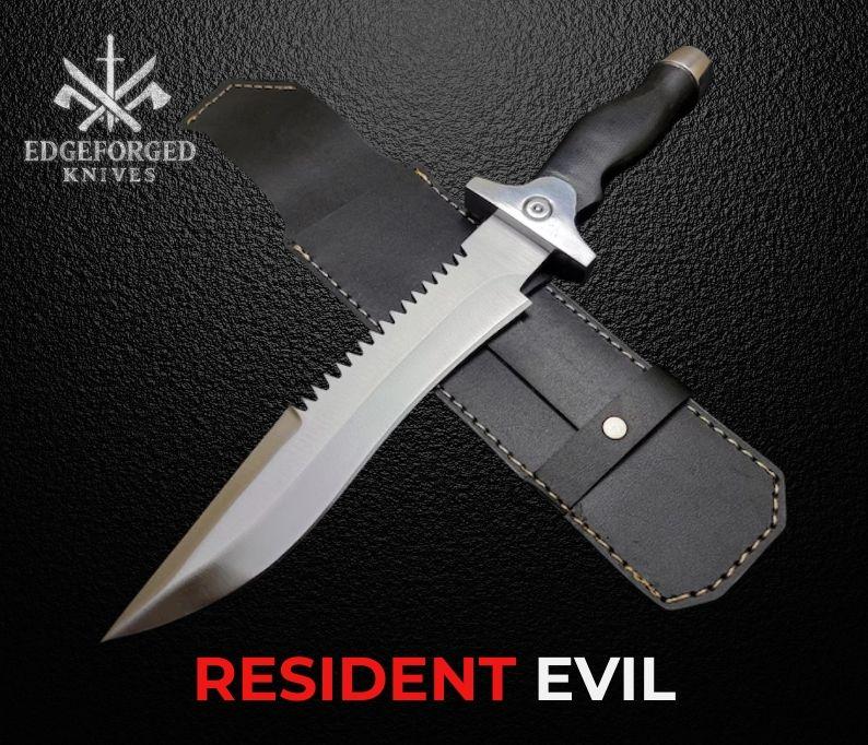 Handmade Jill Valentine Replica Knife – Resident Evil Cosplay Prop with Leather Sheath