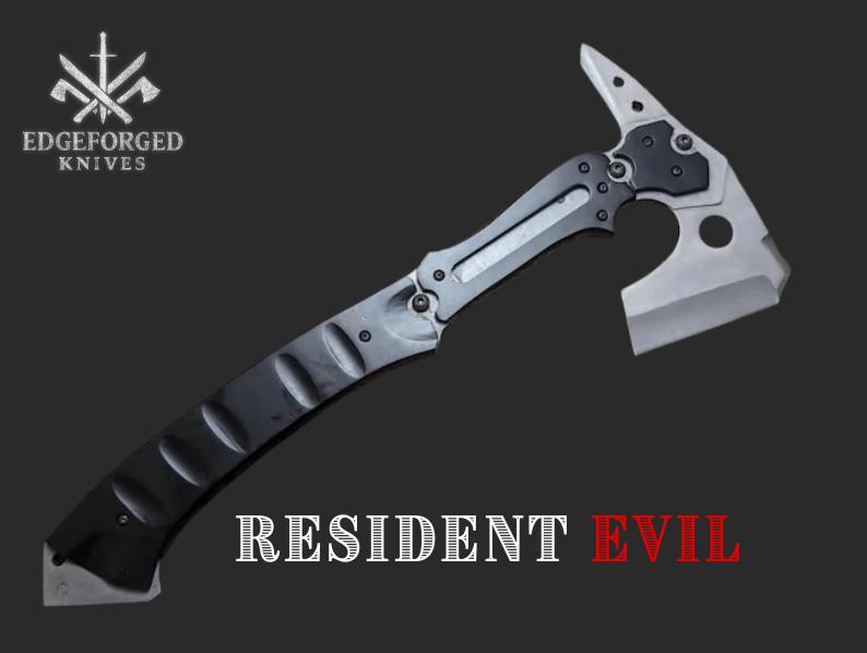 Resident Evil Leon Hatchet Replica – Full Tang Stainless Steel Axe with Sheath